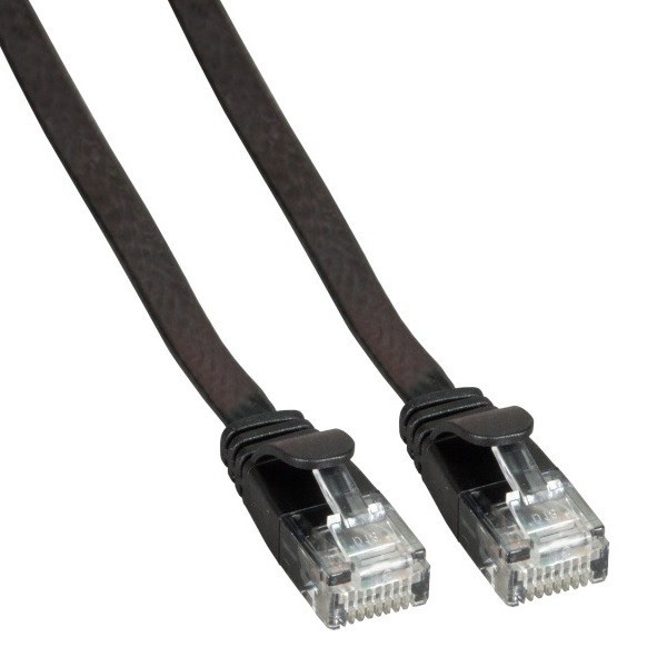 ProCable Netwerkkabel | Cat6a U/UTP | 20 meter (100% koper, Plat, Zwart) 96389 K010605381 - 1