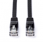Netwerkkabel | Cat6a U/UTP | 2 meter (100% koper, Plat, Zwart)