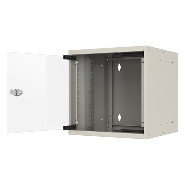 ProCable Patchkast 10 inch | 6U | 312 x 300 x 304 mm (Max. 30 kg, Staal, Veiligheidsglas, Inbouwdiepte 230 mm, Voorgemonteerd, Wit) WGB-1006WS.30 K090601664 - 2
