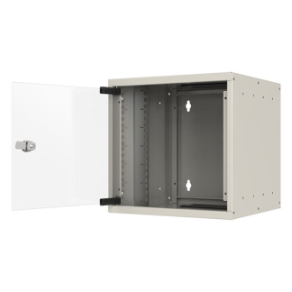 ProCable Patchkast 10 inch | 6U | 312 x 300 x 304 mm (Max. 30 kg, Staal, Veiligheidsglas, Inbouwdiepte 230 mm, Voorgemonteerd, Wit) WGB-1006WS.30 K090601664 - 2