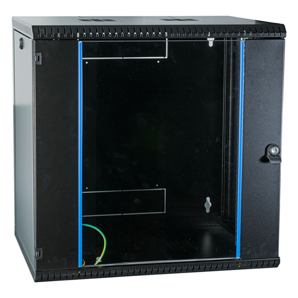 ProCable Patchkast 19 inch | 12U | 600 x 600 x 600 mm (Max. 50 kg, Staal, Veiligheidsglas, Inbouwdiepte 600 mm, Voorgemonteerd, Zwart) 691712VTS.60 K090601629 - 1