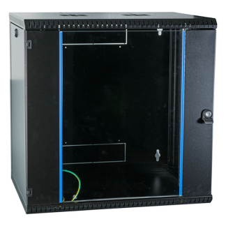 ProCable Patchkast 19 inch | 12U | 600 x 600 x 600 mm (Max. 50 kg, Staal, Veiligheidsglas, Inbouwdiepte 600 mm, Voorgemonteerd, Zwart) 691712VTS.60 K090601629 - 1
