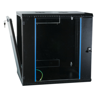 ProCable Patchkast 19 inch | 12U | 600 x 600 x 600 mm (Max. 50 kg, Staal, Veiligheidsglas, Inbouwdiepte 600 mm, Voorgemonteerd, Zwart) 691712VTS.60 K090601629 - 3