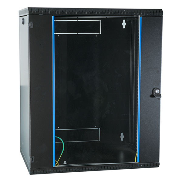 ProCable Patchkast 19 inch | 15U | 600 x 450 x 730 mm (Max. 50 kg, Staal, Veiligheidsglas, Inbouwdiepte 450 mm, Voorgemonteerd, Zwart) 691715VTS.45 K090601626 - 1