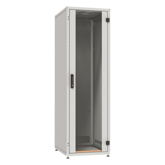 ProCable Patchkast 19 inch | 24U | 600 x 600 x 1200 mm (Max. 1000 kg, Staal, Veiligheidsglas, Inbouwdiepte 600 mm, Voorgemonteerd, Grijs) PRO-2466GR.G1SV K090601645 - 1