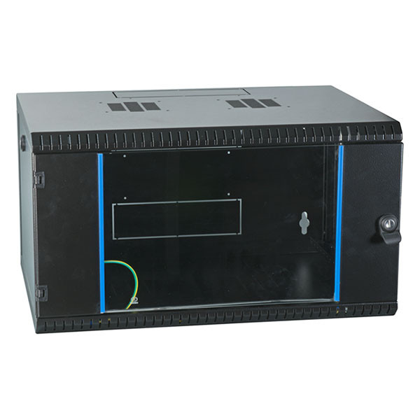 ProCable Patchkast 19 inch | 6U | 600 x 450 x 330 mm (Max. 50 kg, Staal, Veiligheidsglas, Inbouwdiepte 450 mm, Voorgemonteerd, Zwart) 691706VTS.45 K090601623 - 1