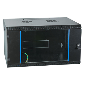 ProCable Patchkast 19 inch | 6U | 600 x 450 x 330 mm (Max. 50 kg, Staal, Veiligheidsglas, Inbouwdiepte 450 mm, Voorgemonteerd, Zwart) 691706VTS.45 K090601623 - 1