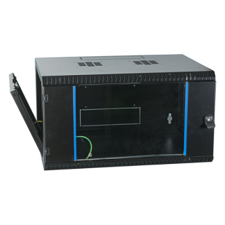 ProCable Patchkast 19 inch | 6U | 600 x 450 x 330 mm (Max. 50 kg, Staal, Veiligheidsglas, Inbouwdiepte 450 mm, Voorgemonteerd, Zwart) 691706VTS.45 K090601623 - 3