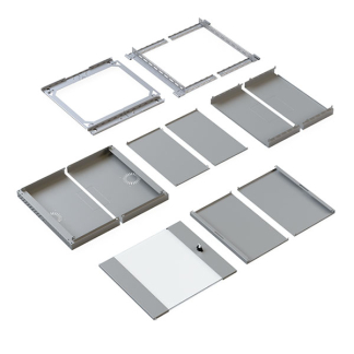 ProCable Patchkast 19 inch | ProCable | 12U | 600 x 600 x 600 mm (Max. 60 kg, Staal, Veiligheidsglas, Inbouwdiepte 600 mm, Voorgemonteerd, Grijs) WGX-1206GR.G1 K000000063 - 5