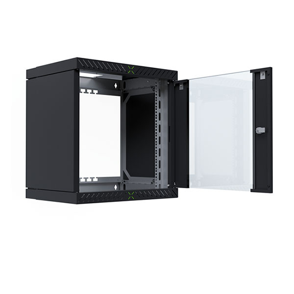 ProCable Patchkast 19 inch | ProCable | 12U | 600 x 600 x 600 mm (Max. 60 kg, Staal, Veiligheidsglas, Inbouwdiepte 600 mm, Voorgemonteerd, Zwart) WGX-1206TS.G1 K000000064 - 2