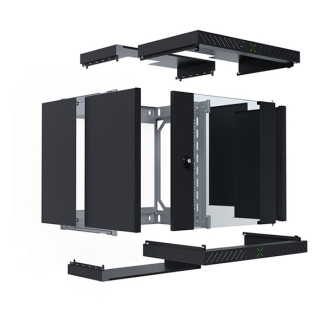 ProCable Patchkast 19 inch | ProCable | 12U | 600 x 600 x 600 mm (Max. 60 kg, Staal, Veiligheidsglas, Inbouwdiepte 600 mm, Voorgemonteerd, Zwart) WGX-1206TS.G1 K000000064 - 3