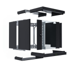 ProCable Patchkast 19 inch | ProCable | 12U | 600 x 600 x 600 mm (Max. 60 kg, Staal, Veiligheidsglas, Inbouwdiepte 600 mm, Voorgemonteerd, Zwart) WGX-1206TS.G1 K000000064 - 3
