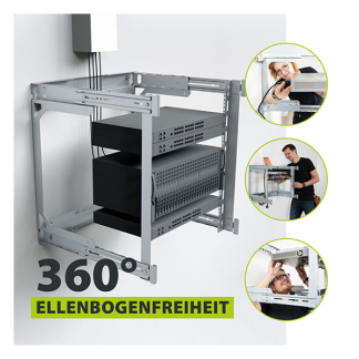ProCable Patchkast 19 inch | ProCable | 12U | 600 x 600 x 600 mm (Max. 60 kg, Staal, Veiligheidsglas, Inbouwdiepte 600 mm, Voorgemonteerd, Zwart) WGX-1206TS.G1 K000000064 - 9