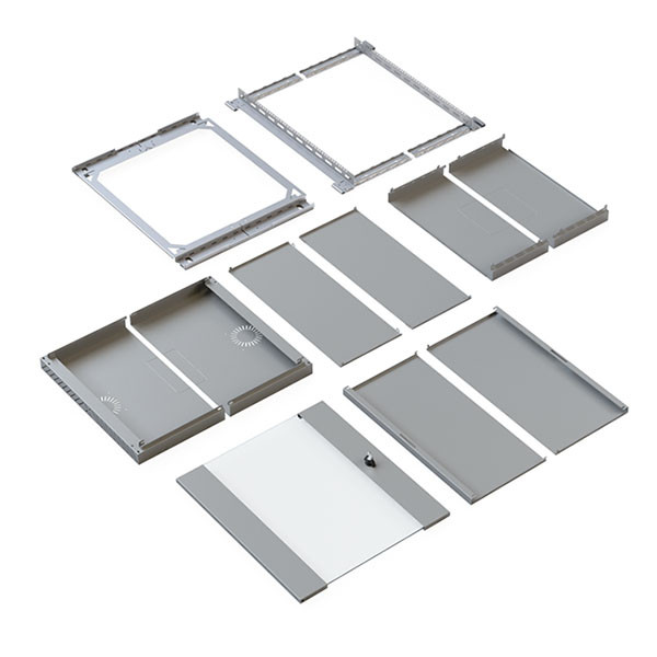 ProCable Patchkast 19 inch | ProCable | 15U | 600 x 600 x 766 mm (Max. 60 kg, Staal, Veiligheidsglas, Inbouwdiepte 600 mm, Voorgemonteerd, Grijs) WGX-1506GR.G1 K000000065 - 5