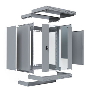 ProCable Patchkast 19 inch | ProCable | 15U | 600 x 600 x 766 mm (Max. 60 kg, Staal, Veiligheidsglas, Inbouwdiepte 600 mm, Voorgemonteerd, Grijs) WGX-1506GR.G1 K000000065 - 3