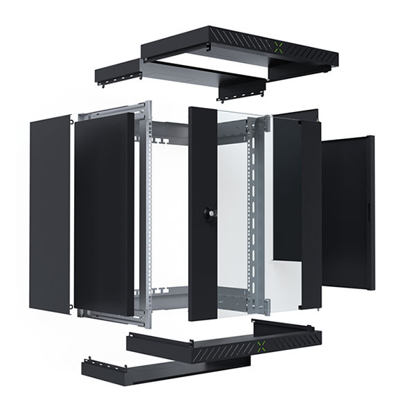 ProCable Patchkast 19 inch | ProCable | 15U | 600 x 600 x 766 mm (Max. 60 kg, Staal, Veiligheidsglas, Inbouwdiepte 600 mm, Voorgemonteerd, Zwart) WGX-1506TS.G1 K000000066 - 3