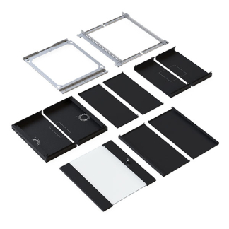 ProCable Patchkast 19 inch | ProCable | 15U | 600 x 600 x 766 mm (Max. 60 kg, Staal, Veiligheidsglas, Inbouwdiepte 600 mm, Voorgemonteerd, Zwart) WGX-1506TS.G1 K000000066 - 5