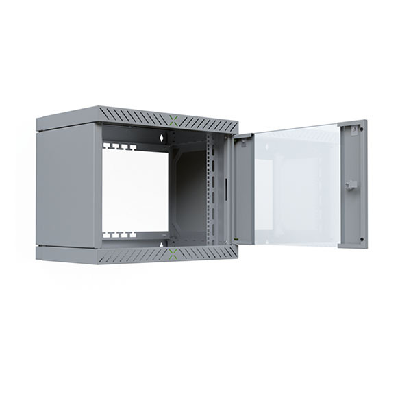 ProCable Patchkast 19 inch | ProCable | 9U | 600 x 600 x 500 mm (Max. 60 kg, Staal, Veiligheidsglas, Inbouwdiepte 600 mm, Voorgemonteerd, Grijs) WGX-0906GR.G1 K000000061 - 2