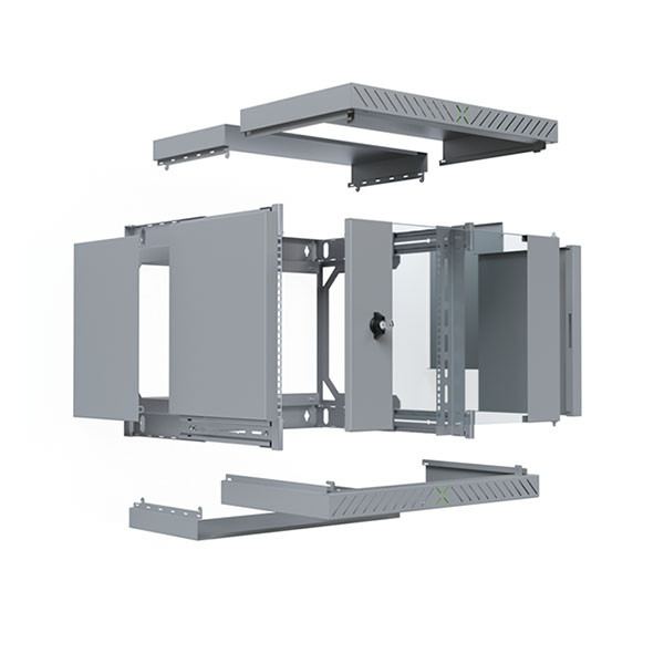 ProCable Patchkast 19 inch | ProCable | 9U | 600 x 600 x 500 mm (Max. 60 kg, Staal, Veiligheidsglas, Inbouwdiepte 600 mm, Voorgemonteerd, Grijs) WGX-0906GR.G1 K000000061 - 3