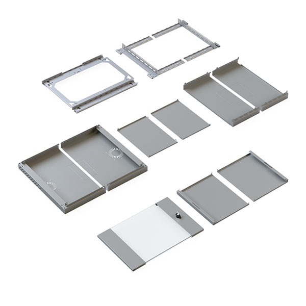 ProCable Patchkast 19 inch | ProCable | 9U | 600 x 600 x 500 mm (Max. 60 kg, Staal, Veiligheidsglas, Inbouwdiepte 600 mm, Voorgemonteerd, Grijs) WGX-0906GR.G1 K000000061 - 5