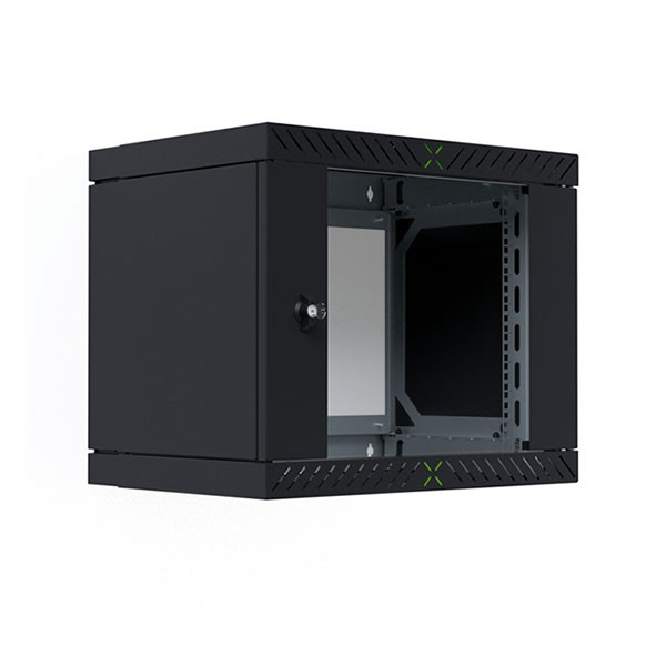 ProCable Patchkast 19 inch | ProCable | 9U | 600 x 600 x 500 mm (Max. 60 kg, Staal, Veiligheidsglas, Inbouwdiepte 600 mm, Voorgemonteerd, Zwart) WGX-0906TS.G1 K000000062 - 1