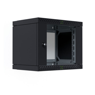 ProCable Patchkast 19 inch | ProCable | 9U | 600 x 600 x 500 mm (Max. 60 kg, Staal, Veiligheidsglas, Inbouwdiepte 600 mm, Voorgemonteerd, Zwart) WGX-0906TS.G1 K000000062