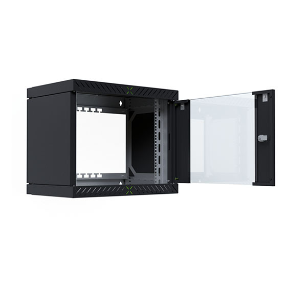 ProCable Patchkast 19 inch | ProCable | 9U | 600 x 600 x 500 mm (Max. 60 kg, Staal, Veiligheidsglas, Inbouwdiepte 600 mm, Voorgemonteerd, Zwart) WGX-0906TS.G1 K000000062 - 2