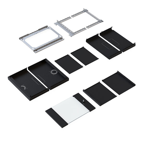 ProCable Patchkast 19 inch | ProCable | 9U | 600 x 600 x 500 mm (Max. 60 kg, Staal, Veiligheidsglas, Inbouwdiepte 600 mm, Voorgemonteerd, Zwart) WGX-0906TS.G1 K000000062 - 5