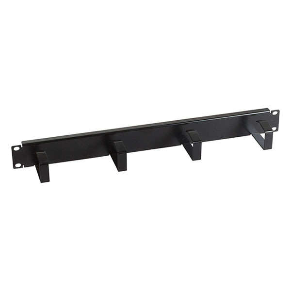 ProCable Rangeerpaneel | 19 inch | 1U (4-voudige haken, Zwart) 699995TS K090603023 - 2