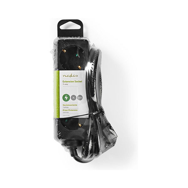ProCable Stekkerdoos 3-voudig | 1.5 meter (Zwart) 41181 51295 55.202.66 D4997 EXSO315F1BK K060401043 - 4