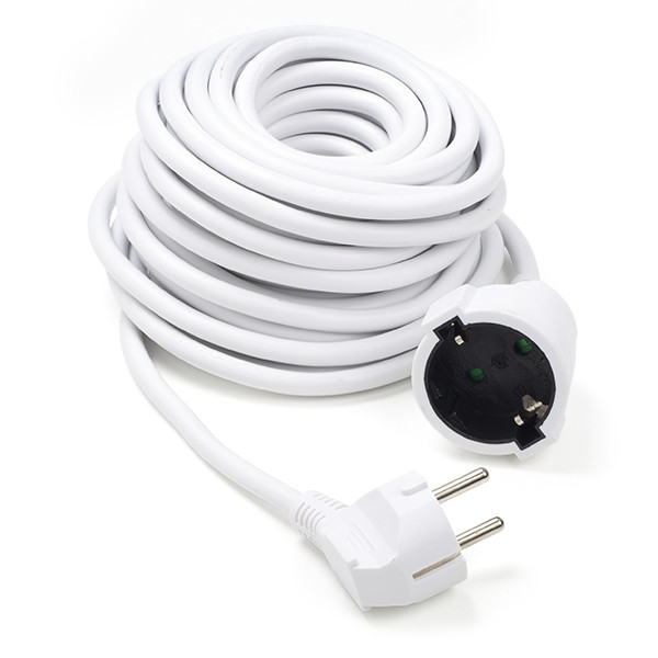 ProCable Verlengsnoer | 10 meter (Gehoekt, 3x 1.50 mm², Randaarde, Wit) 41206 55.204.64 93089 K120601103 - 2