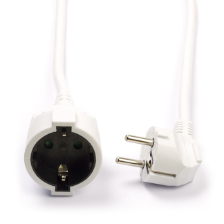 ProCable Verlengsnoer | 2 meter (Gehoekt, 3x 1.50 mm², Randaarde, Wit) 93091 K120601101 - 1