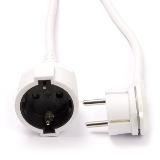 ProCable Verlengsnoer | 5 meter (Gehoekt, 3x 1.50 mm², Randaarde, Wit) 41205 55.204.68 93088 K120601102 - 1