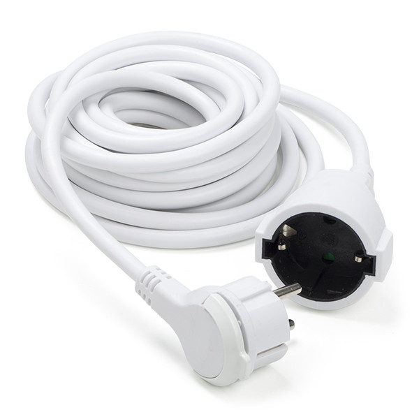 ProCable Verlengsnoer | 5 meter (Gehoekt, 3x 1.50 mm², Randaarde, Wit) 41205 55.204.68 93088 K120601102 - 2