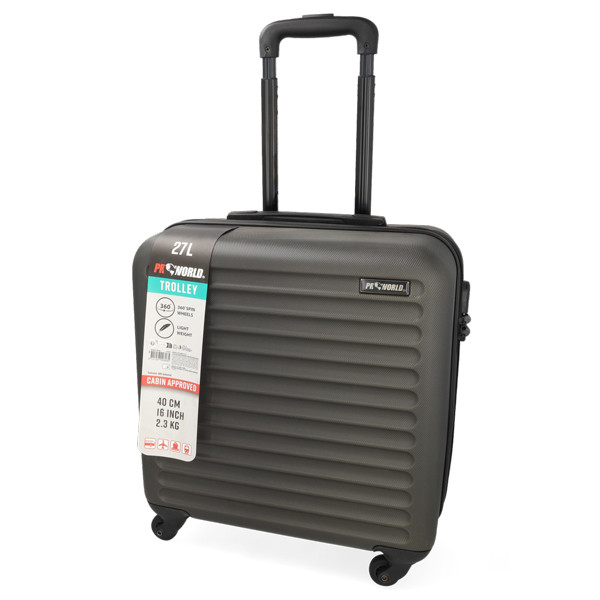 ProWorld Koffer | ProWorld | 41 x 22 x 47 cm | 27 liter (Cijferslot, Gevoerde binnenkant, Donkergrijs) FB5000400 K170105422 - 1