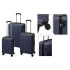 Kofferset | ProWorld | 3-delig (Hand-, midden- en ruimbagage, Donkerblauw)