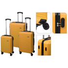 Kofferset | ProWorld | 3-delig (Hand-, midden- en ruimbagage, Geel)