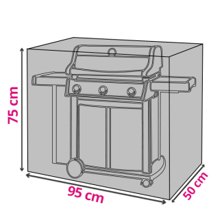 Pro Garden BBQ hoes | Rechthoekig | 95 x 50 x 75 cm (Polyester, PU coating, Zwart) FC4630240 K170103044 - 1