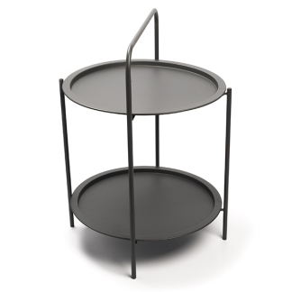 Pro Garden Bijzettafel tuin | Pro Garden | 2 lagen (Ø 50 x 66 cm, Donkergrijs) X99000270 K170104970 - 1