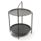 Bijzettafel tuin | Pro Garden | 2 lagen (Ø 50 x 66 cm, Donkergrijs)
