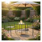 Pro Garden Bijzettafel tuin | Pro Garden | 2 lagen (Ø 50 x 66 cm, Donkergrijs) X99000270 K170104970 - 2