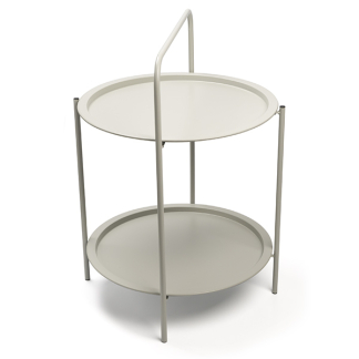 Pro Garden Bijzettafel tuin | Pro Garden | Rond (Ø 50 x 66 cm, 2 lagen, Lichtgrijs) X99000830 K170104974