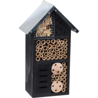 Pro Garden Insectenhotel | Gardalux | 5 kamers | Huis met metalen dak (Solitaire bijen, lieveheersbeestjes, vlinders, torren en oorwormen) VH2000620 K170116399 - 