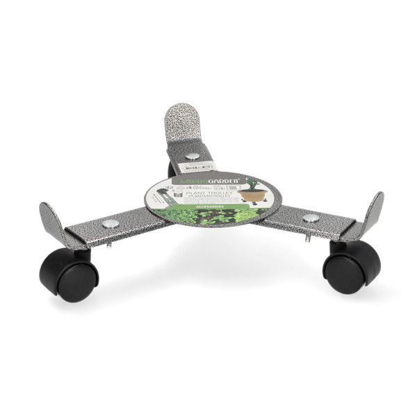 Pro Garden Plantentrolley | Pro Garden | Ø 24 - 35 cm (Metaal, Verstelbaar, Binnen/buiten, Max. 50 kg, 3 wielen, Grijs) C22230230 K170105373 - 1