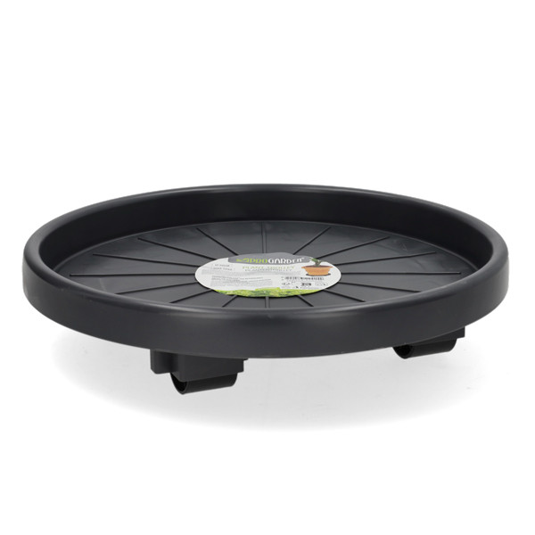 Pro Garden Plantentrolley | Pro Garden | Ø 30 cm (Kunststof, Rond, Binnen/buiten, Max. 50 kg, 4 wielen, Antraciet) 029000060 K170105371 - 1