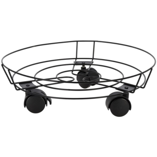 Pro Garden Plantentrolley | Pro Garden | Ø 31.5 centimeter (Metaal, Rond, Binnen/buiten, Max. 30 kg, 3 wielen, Zwart) VH1000430 K170105369