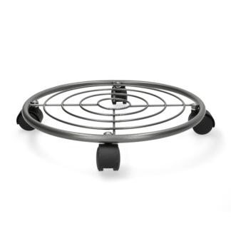 Pro Garden Plantentrolley | Pro Garden | Ø 35 centimeter (Metaal, Rond, Binnen/buiten, Max. 15 kg, 4 wielen, Grijs) C37209620 K170105370