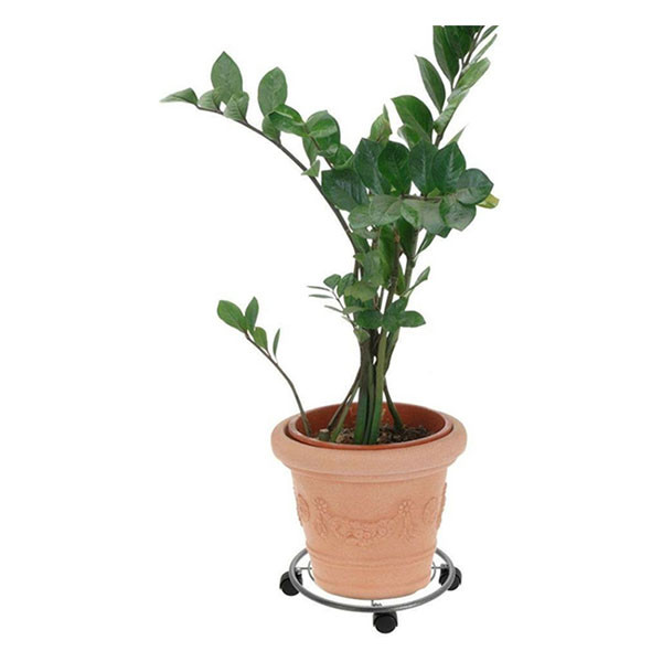 Pro Garden Plantentrolley | Pro Garden | Ø 35 cm (Metaal, Rond, Binnen/buiten, Max. 15 kg, 4 wielen, Grijs) C37209620 K170105370 - 4
