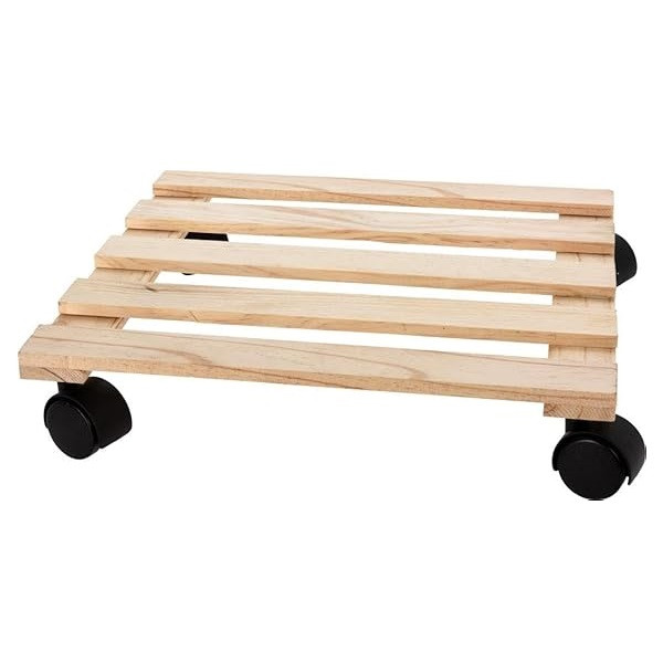 Pro Garden Plantentrolley | Pro Garden | 35 x 35 cm (Hout, Vierkant, Max. 50 kg, 4 wielen, Naturel) CR1001630 K170105367 - 1