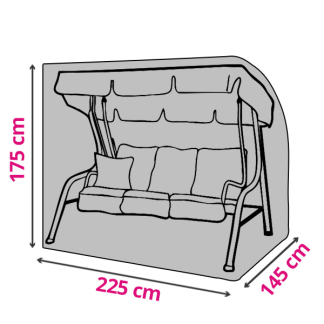 Pro Garden Schommelbankhoes | 225 x 145 x 175 cm (PU coating, Zwart) FC4630070 K170102251 - 1